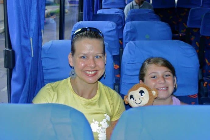 Mary Gabbett on the Bus ride from San Jose to Tortuguero, Costa Rica