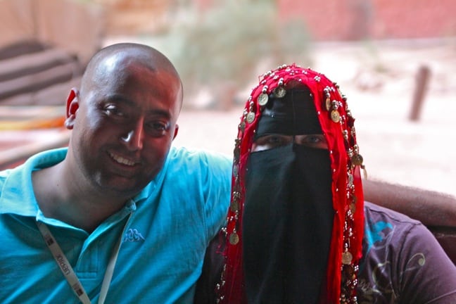 Mary Gabbett models hijab in Wadi Rum, Jordan