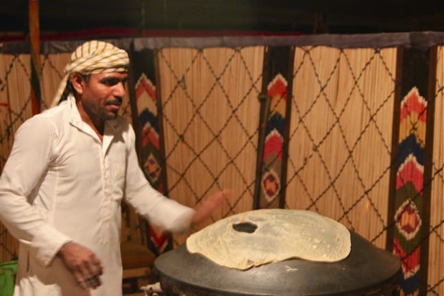 Making Bedouin Bread at Captain's Camp in Wadi Rum