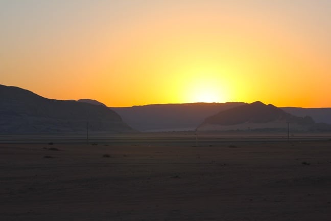 Sunrise Over Wadi Rum, Jordan