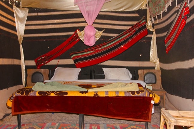 Inside Our Bedouin Tent at Captain's Camp, Wadi Rum