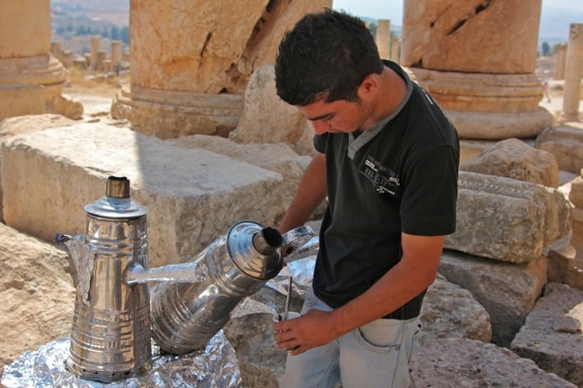 Having Bedouin Tea at Jerash, Jordan