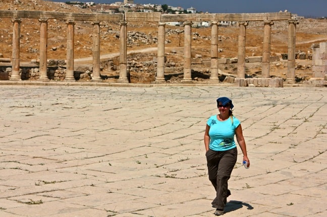 Mary in Jerash's Oval Forum, Jordan 