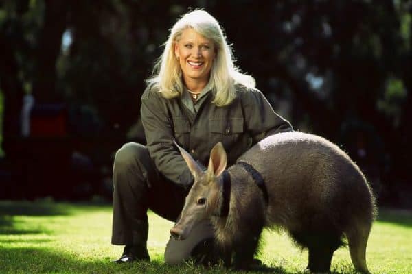 Joan Embery with ardvark