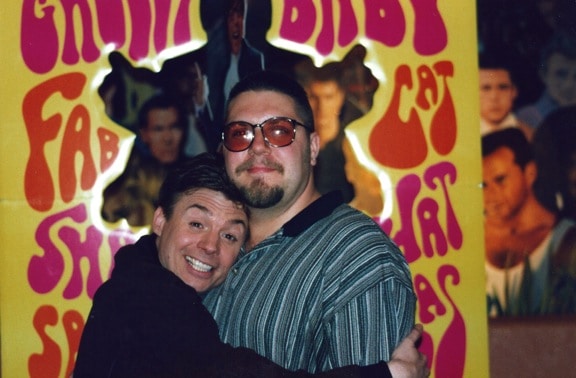 Bret Love with Mike Myers in 1997