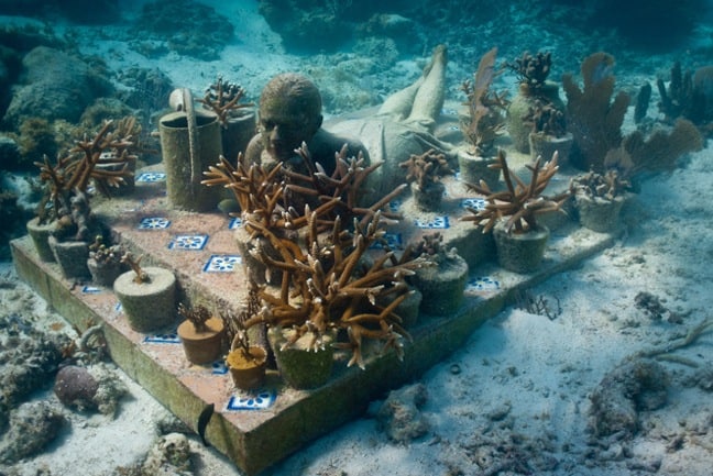 "The Gardener Of Hope" Installation at Cancun Underwater Museum