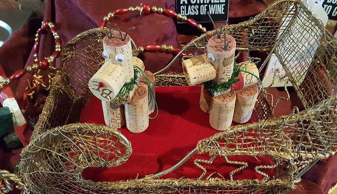 Wine cork crafts- reindeer made from recycled corks