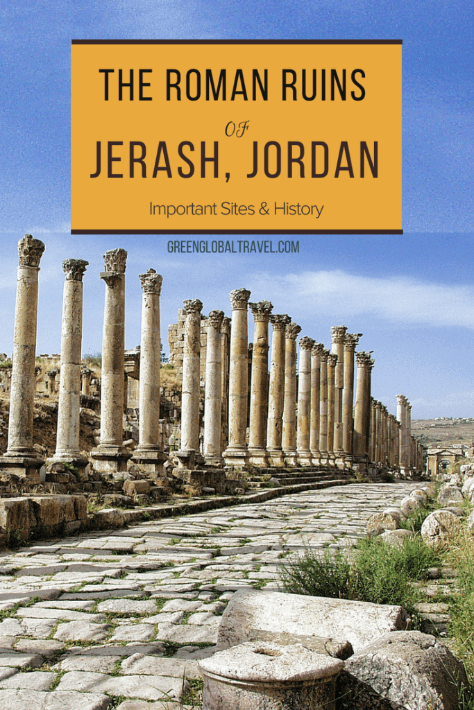 Travel to Jerash Jordan Ruins to see Artemis Temple, Hadrian's Arches and other important Roman ruins via @greenglobaltrvl.